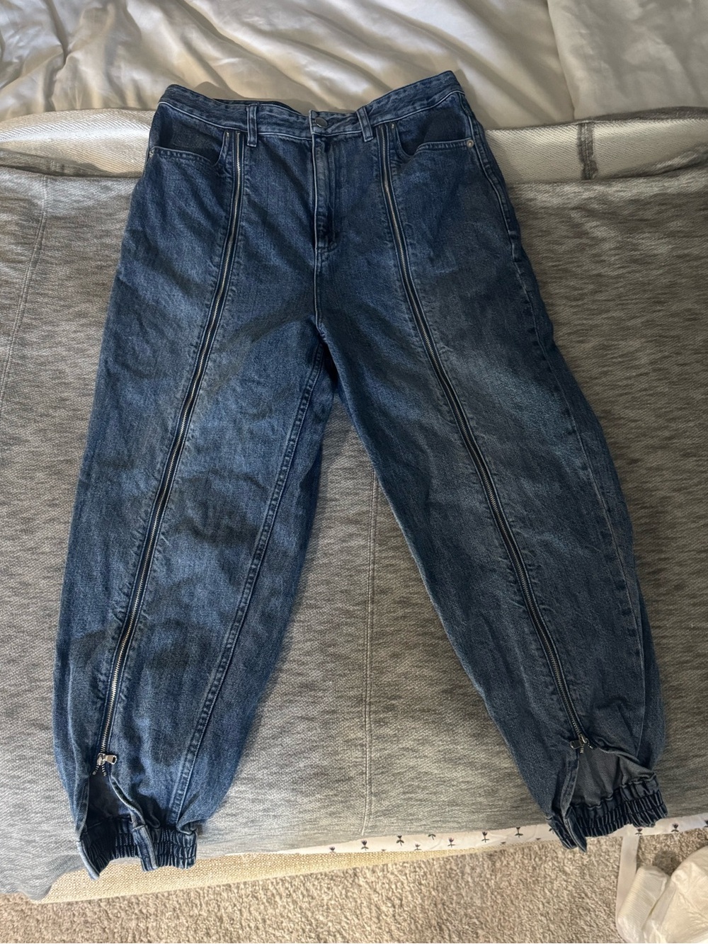 Tibi Zippered Denim Jogger
